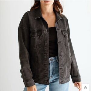 Carly Jean Los Angeles hunter charcoal denim jacket